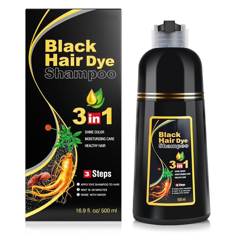 3-in-1 Instant Black Hair-Dye Shampoo